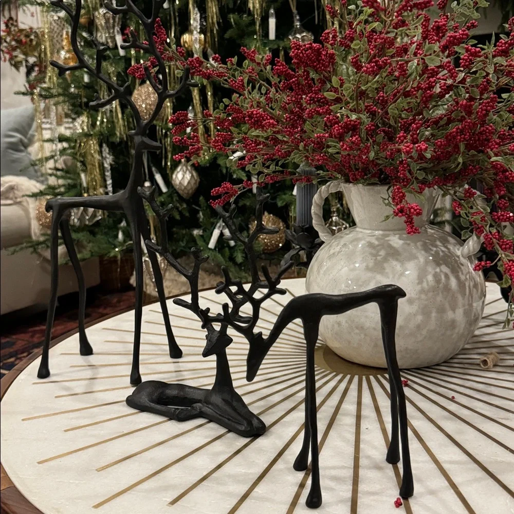 Set off 3 / Pottery Barn/ Bronze Sculpted Reindeer
